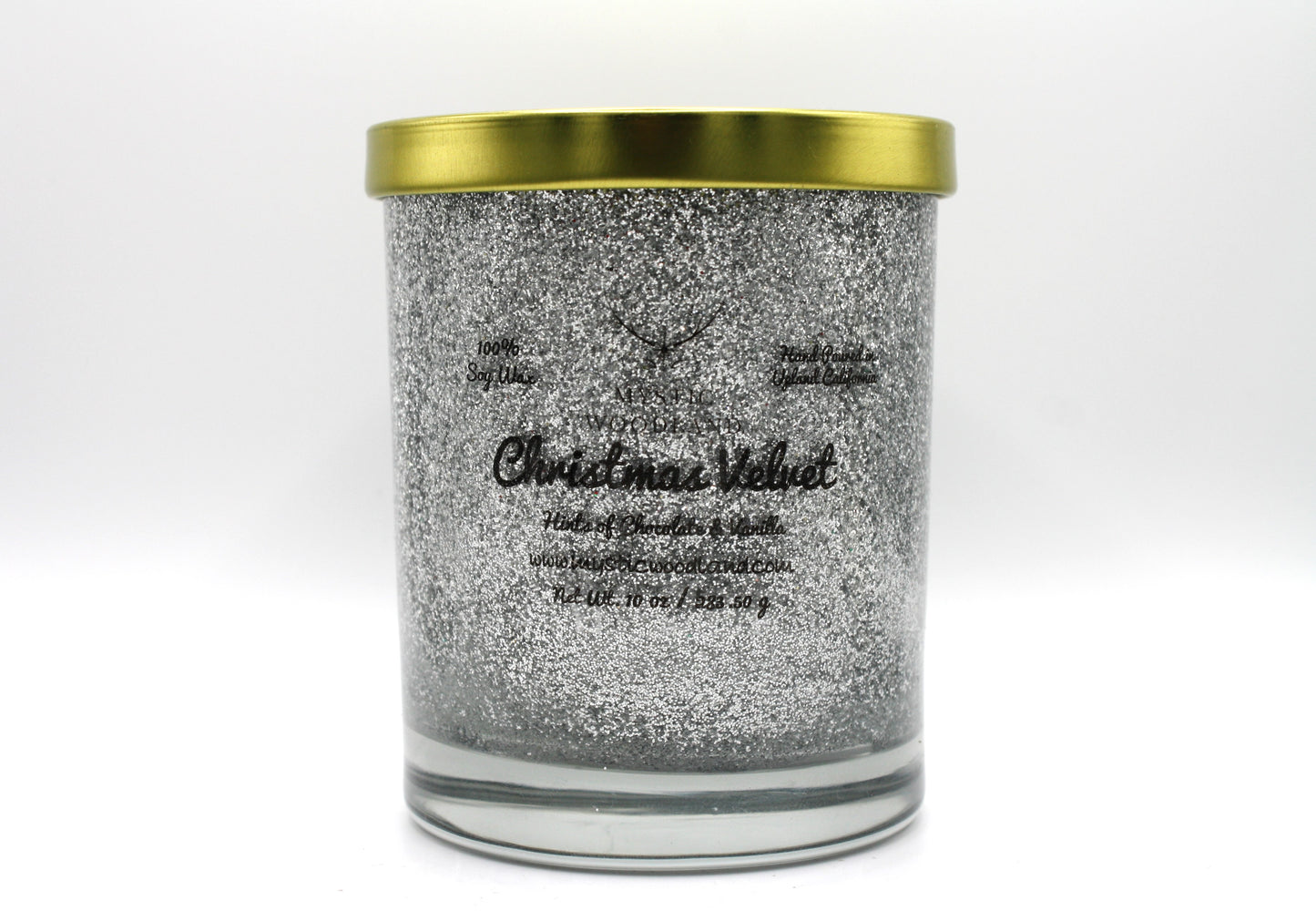 Christmas Velvet Wooden Wick Glamour Jars